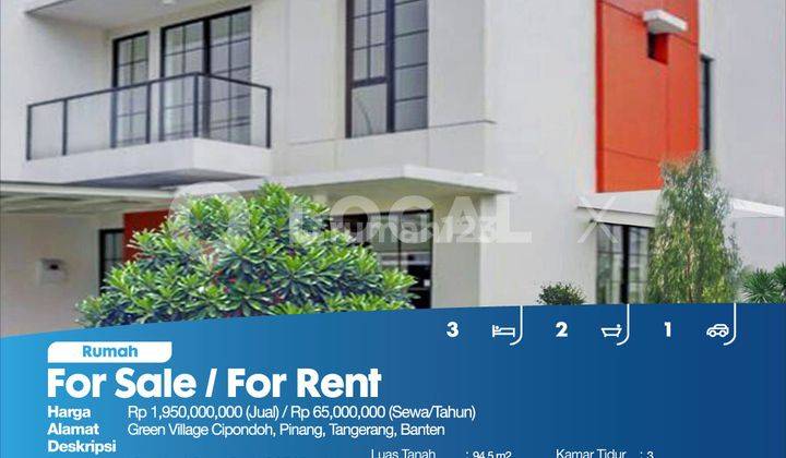 Rumah Green Village Cipondoh, Pinang, Tangerang, Banten 1