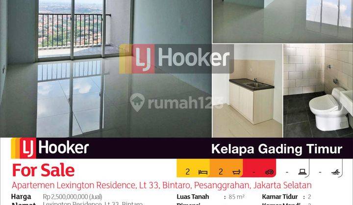 Apartemen Lexington Residence Lantai 33 Bintaro, Pesanggrahan, Jakarta Selatan 2