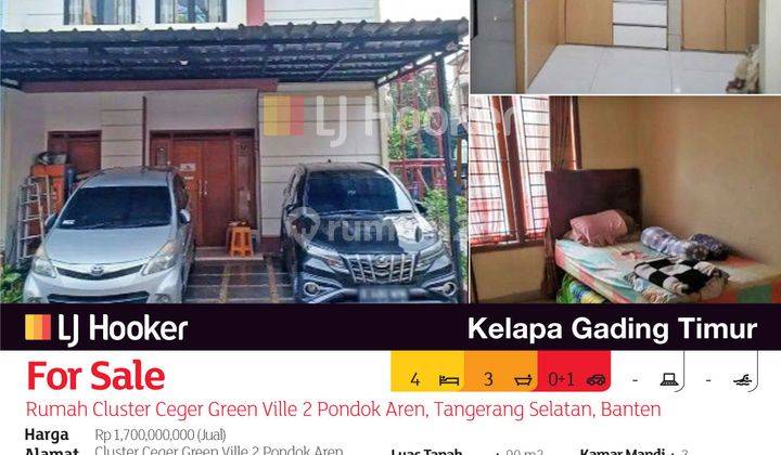 Rumah Cluster Ceger Green Ville 2 Pondok Aren, Tangerang Selatan, Banten 2