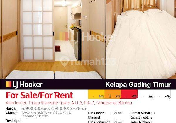 Apartemen Tokyo Riverside Tower A Lt.6, Pik 2, Tangerang, Banten 2