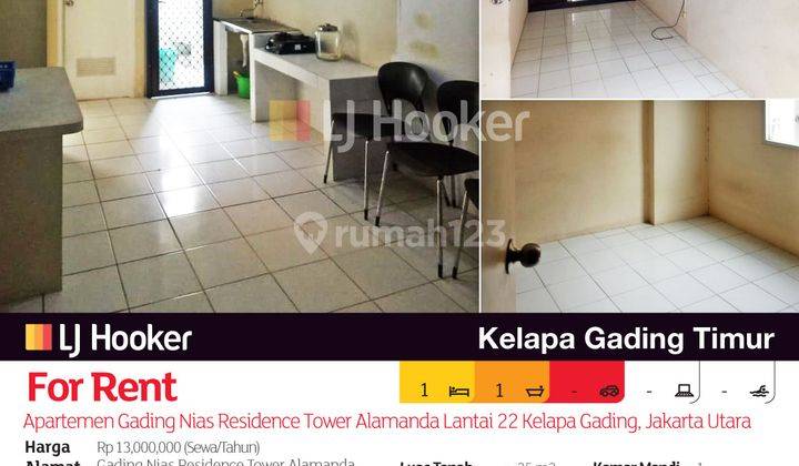 Apartemen Gading Nias Residence Tower Alamanda Lantai 22 Kelapa Gading, Jakarta Utara 2