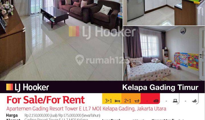 Apartemen Gading Resort Tower E Lt.7 Moi Kelapa Gading, Jakarta Utara 2