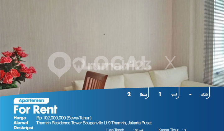 Apartemen Thamrin Residence Tower Bougenville Lt.9 Thamrin, Jakarta Pusat 2