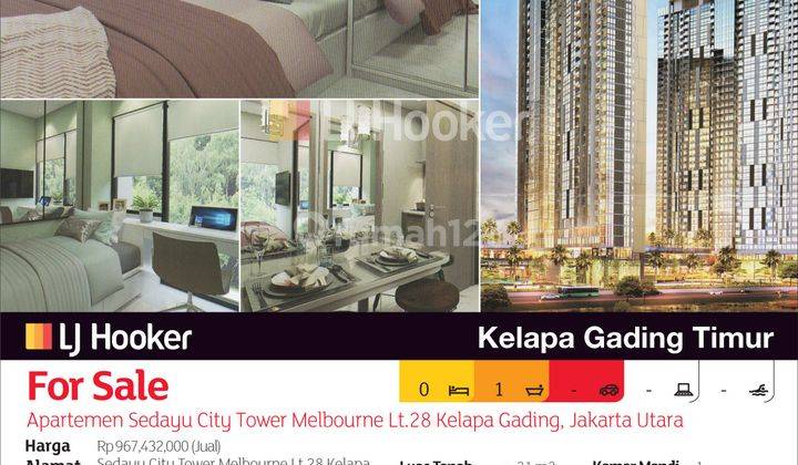 Apartemen Sedayu City Tower Melbourne Lantai 28 Kelapa Gading, Jakarta Utara 2