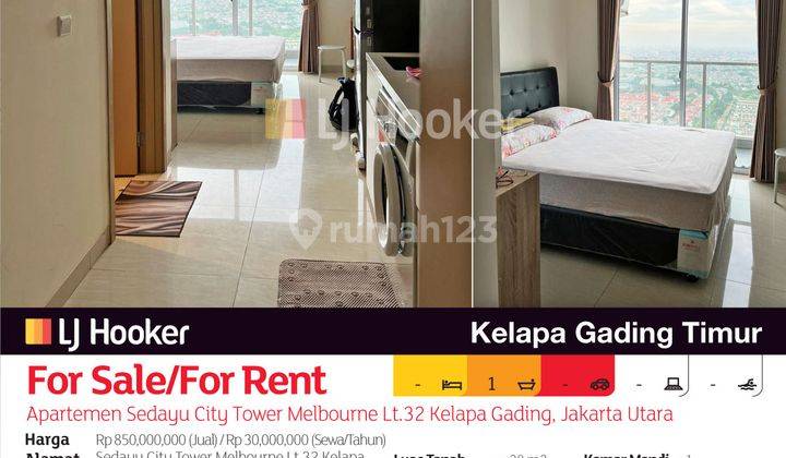 Apartemen Sedayu City Tower Melbourne Lt.32 Kelapa Gading, Jakarta Utara 2