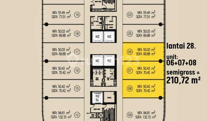 Office Cw, 3 Adjacent Office Units Inside Ciputra World Surabaya 1