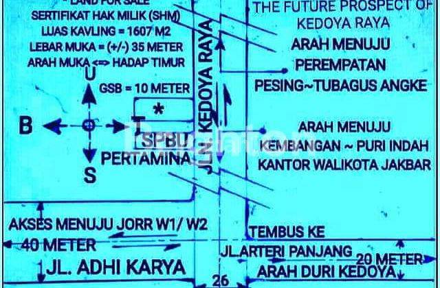 Tanah strategis,lt1607m2,shm,jalan 3 mobil,selangkah pasar dan mall,kawasan sentra primer jakarta barat 2