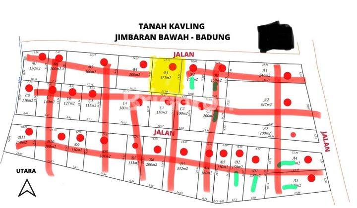 TANAH KOSONG DI AREA JIMBARAN BAWAH COCOK UNTUK RUMAH / VILLA 2