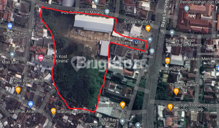 Tanah sangat strategis pusat kota jalan raya langsep kota malang