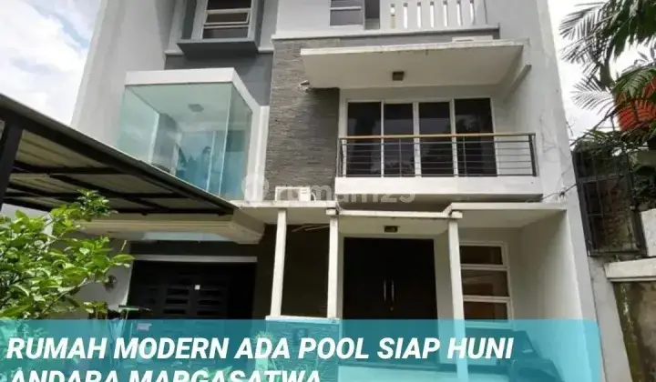 Rumah modern minimalis private s.pool dalam cluster 
Andara pangkalan jati baru 
Margasatwa area 
Pdk labu area  1