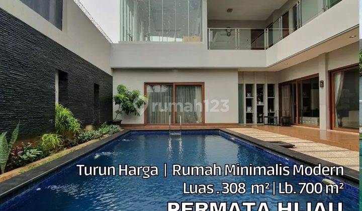 TURUN HARGA.....RUMAH MODERN MINIMALIS SIAP HUNI PRIVATE SWIMMING POOL DALAM KOMPLEKS Di PERMATA HIJAU 2 2