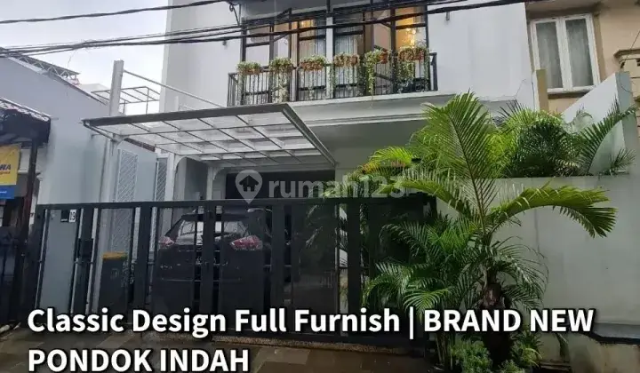 RUMAH CANTIK, BRAND NE2 CLASSIC MODERN, DGN 3 LANTAI + ROOFTOP, DI KAWASAN ELIT, PONDOK INDAH 1