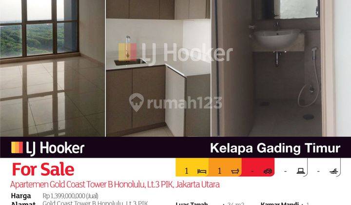 Apartemen Gold Coast Tower B Honolulu, Lt.3 Pik, Jakarta Utara 2