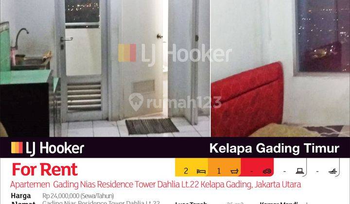 Apartemen Gading Nias Residence Tower Dahlia Lt.22 Kelapa Gading, Jakarta Utara 2