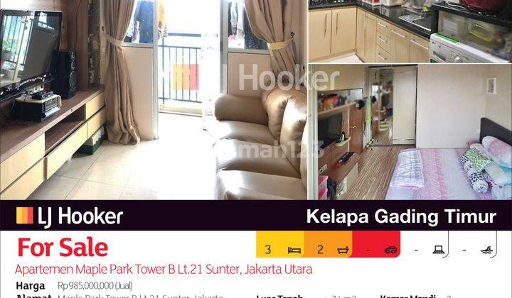 Apartemen Maple Park Tower B Lt.21 Sunter, Jakarta Utara 2