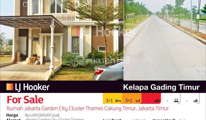 Rumah Cluster Thames, Jakarta Garden City, Cakung, Jakarta Timur 2