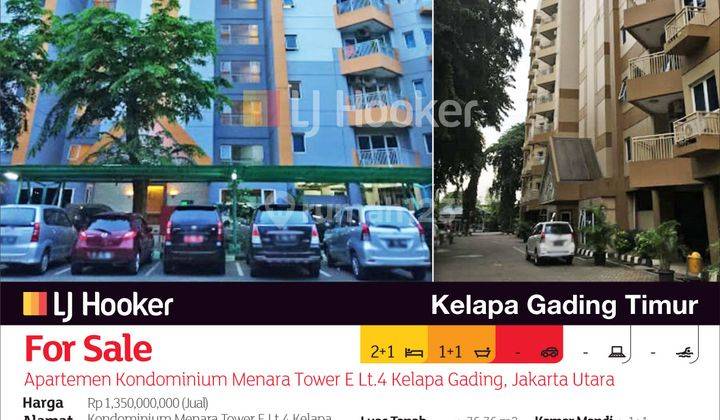 Apartemen Kondominium Menara Tower E Lantai 4 Kelapa Gading, Jakarta Utara 2