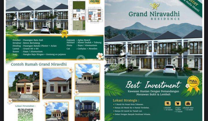 Tanpa DP - Bayar 5 Juta All In Lgs Akad di Grand Niravadhi Residence Tabanan Bali  1