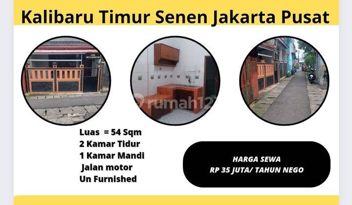 Disewakan Rumah 2 lantai Kalibaru Jakarta Pusat Rp 35 juta / tahun 1