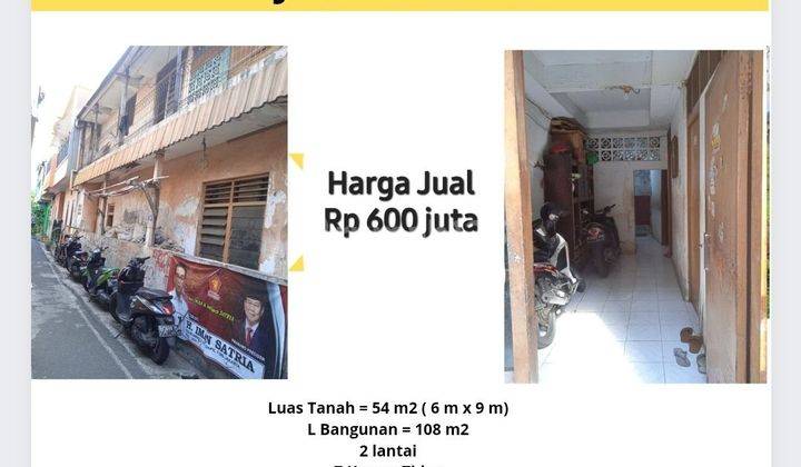 Dijual Rumah kost 2 lantai kemayoran Rp 600 juta 1