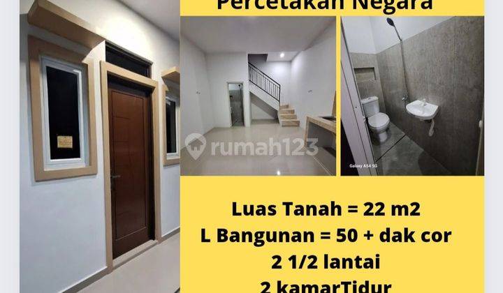 Rumah Baru 2 1/2 Lantai di Johar Baru Jakarta Rp 590 juta Rumah 3 Lantai SHM Baru Timur 1