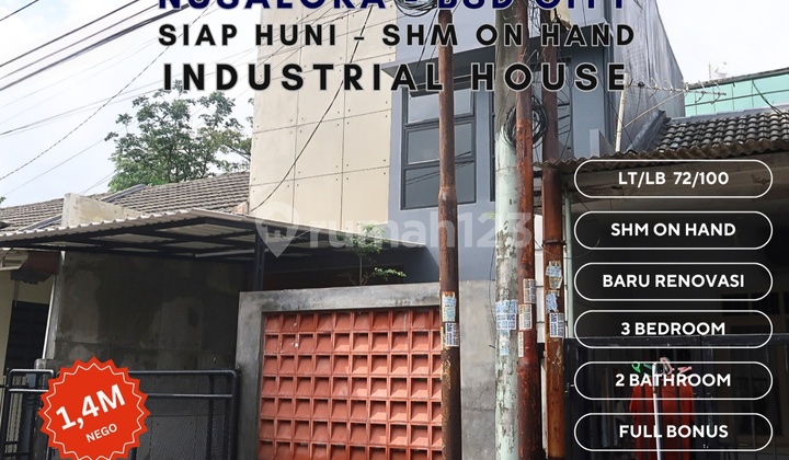 Rumah Industrial Modern Design di Nusa Loka Bsd Siap Huni