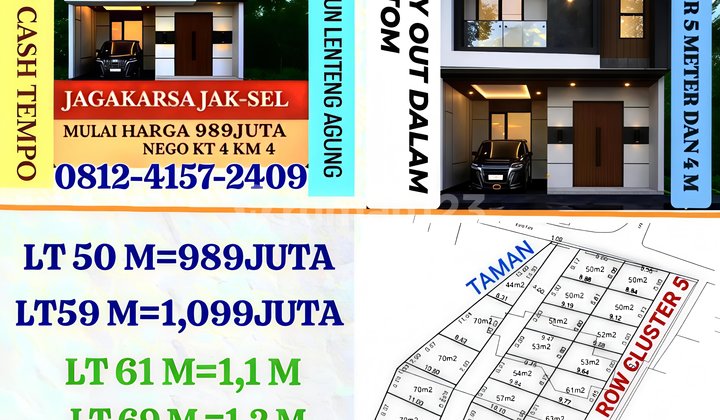 Rumah Cakep bisa Cash dan KPR Dijagakarsa