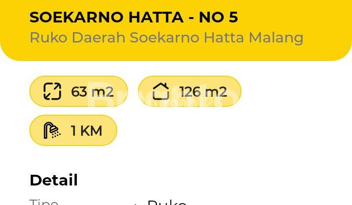 Ruko Murah Di  Soekarno Hatta Malang 2