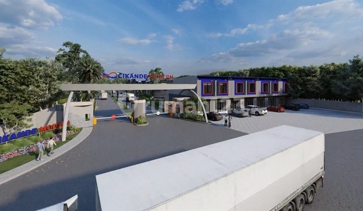 Limited Units! Modern Minimalist Industrial Shophouse in Cikande Modern Bizhub - Close to Cikande & Balaraja Toll Roads, One Gate System Facilities (24 hours), 24-hour Security & CCTV, Prayer Area, Cafeteria, Wide Roads & Organized Drainage