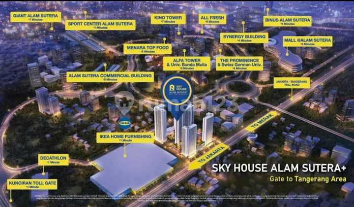 For Sale Sky House Residence Studio Type with Toll View in Pinang, Tangerang 2