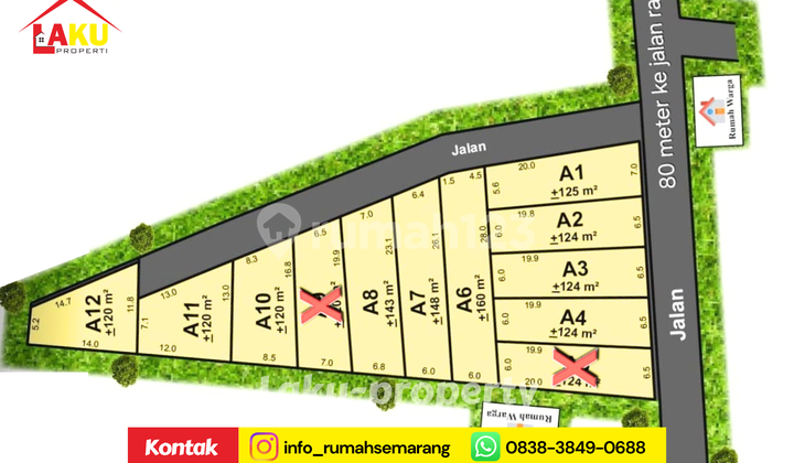 Land Plot Near Unnes 80 Meters from Main Road, Starting from 150 Million + Free Title Transfer! 2