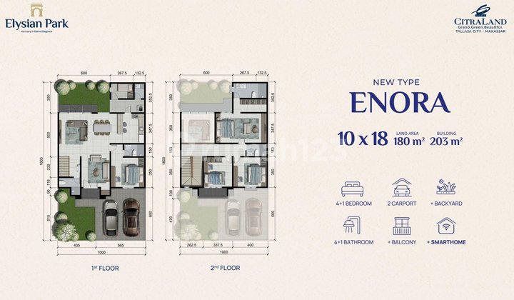 Rumah Mewah Citra Land Tallasa City Kota Makassar 4+1 Kmr Tdur