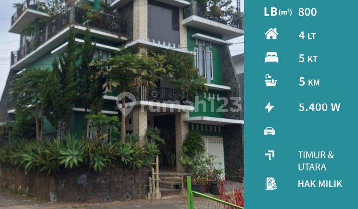 Dijual Rumah Villa 4 LT Ada Rooftop di Bumiaji Batu