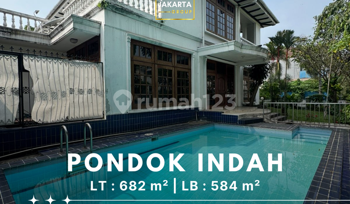 Rumah Pondok Indah Semi Furnished Lingkungan Asri Nyaman, Row Jalan Lebar