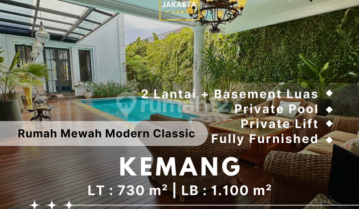 Rumah Mewah Modern Classic 2 Lantai + Basement Carport Luas Private Pool 