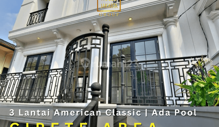 Rumah 3 Lantai American Classic Ada Pool Garasi Carport Luas  1