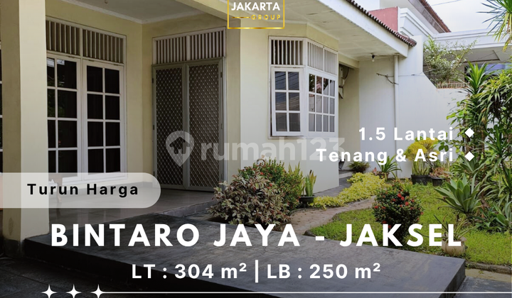 Rumah 1.5 Lantai Bintaro Jaya Tenang & Asri, Ada Garasi & Carport