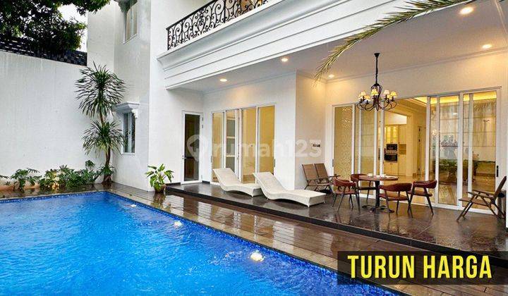 Rumah 3 Lantai Pondok Indah Elite Ada Pool, Garasi Carport Luas 1