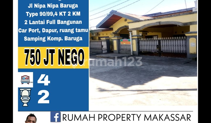 Antang Indah HillNipa Nipa Baruga Streettype 90/99.4, 2 Bedrooms, 2 Bathrooms, 2 Floors, Fully Builtcar Port, Kitchen, Living Roomnext to Baruga Complex