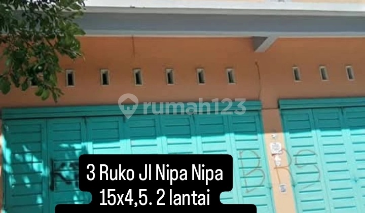 3 Shop Houses on Nipa Street 15X4.5, 2 Floors, Next to Baruga Complex before UVRIRP Campus. 1,350 M Per Unit, Negotiable. 2