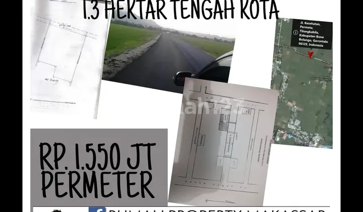 Turun Harga Dijual Tanah 1,3 Ha Gorontalo. SHM Hadap Utara, Bentuk Kotak Dekat Dari Rumah Sakit Toto(300-500 Meter Dr Tanah Tsb),Kantor Pengadilan Tinggi Agama,Kejaksaan Tinggi,Pengadilan Agama(500-600 Meter Dr Tanah Tsb). Diperuntukkan Kawasan Perdaganga Turun Harga Dijual Tanah 1,3 Ha Gorontalo. SHM Hadap Utara, Bentuk Kotak Dekat Dari Rumah Sakit Toto(300-500 Meter Dr Tanah Tsb),Kantor Pengadilan Tinggi Agama,Kejaksaan Tinggi,Pengadilan Agama(500-600 Meter Dr Tanah Tsb). Diperuntukkan Kawasan Perdaganga