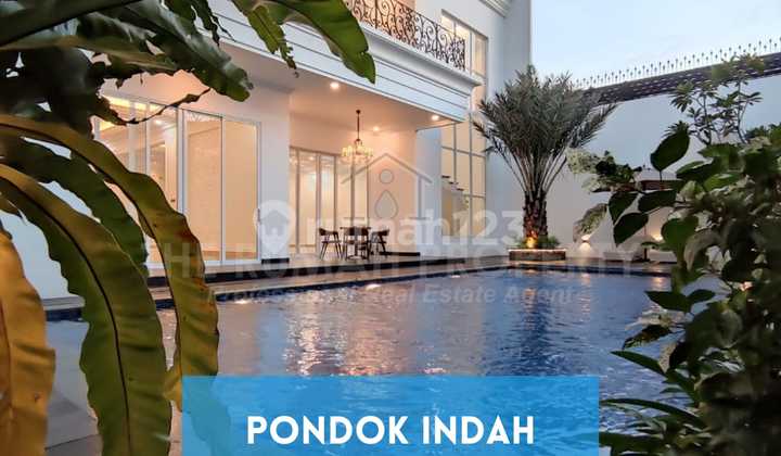 Rumah Mewah Klasik Pondok Indah Lantai Marmer Lingkungan Perumahan Elit