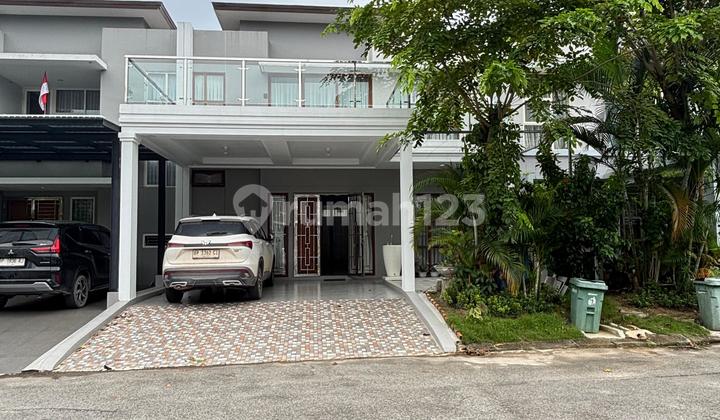 dijual rumah 2 lantai full furnish & full renovasi di the home - southlink