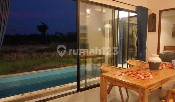 ENGLISH TRANSLATION:
For Rent: Villa with Rice Field View, 10 Minutes from Monkey Forest Center, Ubud, Bali, Indonesia. Strategically Located 40 Minutes from Canggu, Nyanyi Beach, Nuana Beach Club & Resort.