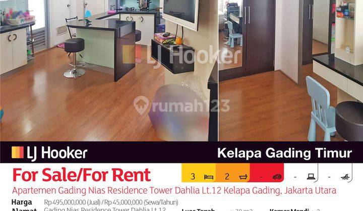 Apartemen Gading Nias Residence Tower Dahlia Lt.12 Kelapa Gading, Jakarta Utara 2