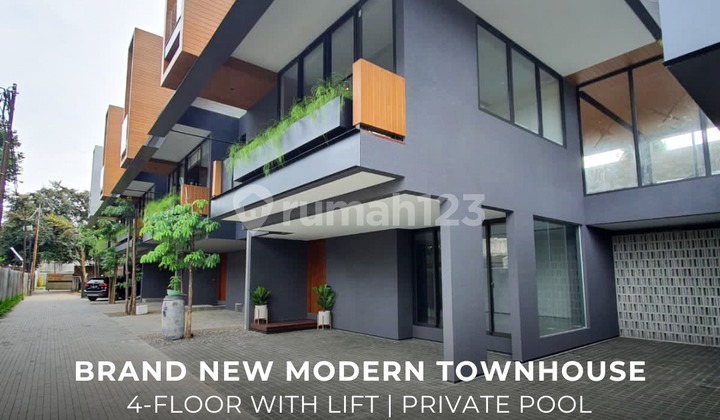 For Sale / Dijual Townhouse 4 Lantai + Rooftop dengan Lift Kemang Jakarta Selatan Spek Premium, One Gate System - Ocasa4058