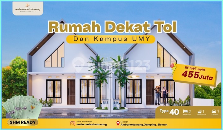 Rumah Murah Sleman 6 Km Ke Malioboro + Taman Bermain Villa Sejuk
