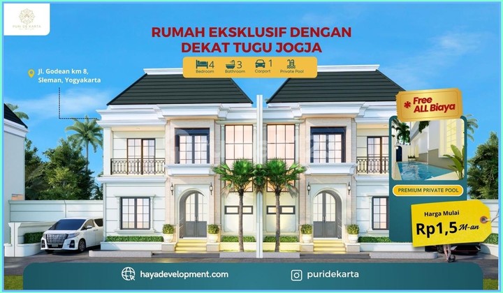 Jual Rumah Mewah Godean 2 Lantai dengan Kolam Renang Pribadi