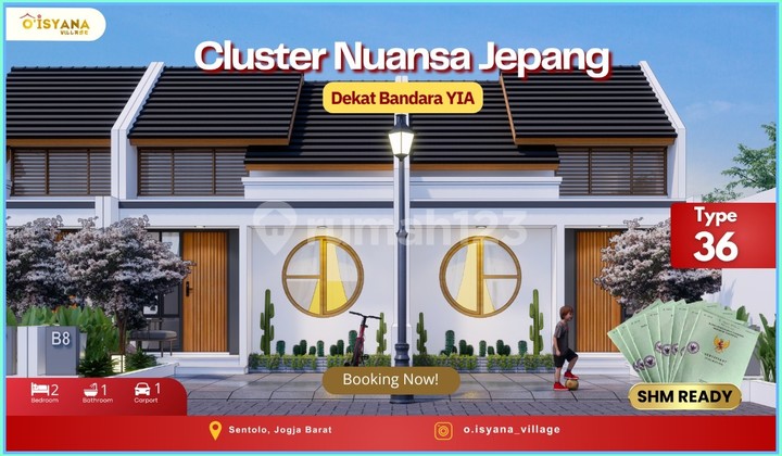 Rumah Jogja Murah Gaya Jepang Area Exit Tol Sentolo Ada Taman Bermain