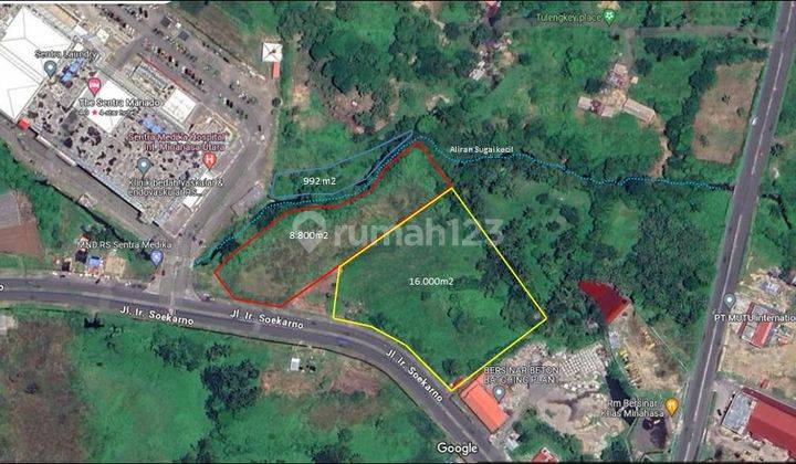 Tanah 8880m2 dan 11.230m2 samping RS sentra Medika jl Sukarno  2